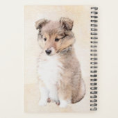 Shetland Sheepdog Puppy Pap Painting Original Dog Planner (Achterkant)