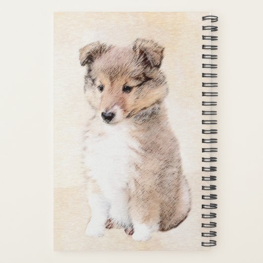 Shetland Sheepdog Puppy Pap Painting Original Dog  Planner (Achterkant)
