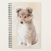 Shetland Sheepdog Puppy Pap Painting Original Dog Planner (Voorkant)