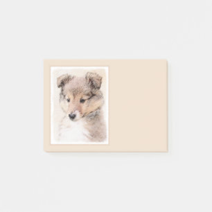Shetland Sheepdog Puppy Pap Painting Original Dog  Post-it® Notes