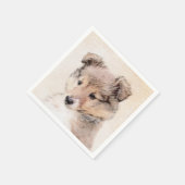Shetland Sheepdog Puppy Pap Painting Original Dog  Servet (Hoek)