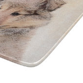 Shetland Sheepdog Puppy Pap Painting Original Dog  Snijplank (Hoek)