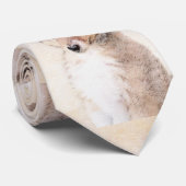 Shetland Sheepdog Puppy Pap Painting Original Dog  Stropdas (Opgerold)