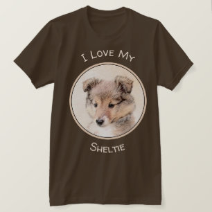 Shetland Sheepdog Puppy Pap Painting Original Dog T-shirt