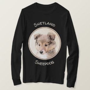 Shetland Sheepdog Puppy Pap Painting Original Dog  T-shirt