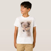 Shetland Sheepdog Puppy Pap Painting Original Dog  T-shirt (Voorkant volledig)