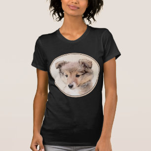 Shetland Sheepdog Puppy Pap Painting Original Dog  T-shirt