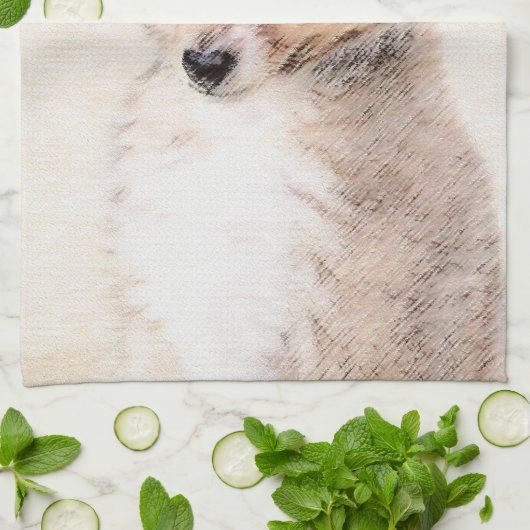 Shetland Sheepdog Puppy Pap Painting Original Dog Theedoek (Gevouwen)