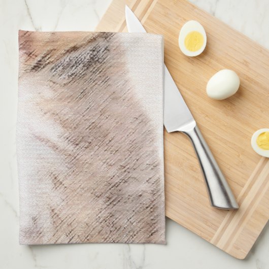 Shetland Sheepdog Puppy Pap Painting Original Dog Theedoek (Quarter Fold)