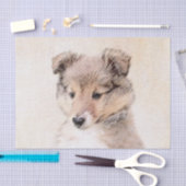 Shetland Sheepdog Puppy Pap Painting Original Dog  Tissuepapier (Craft)