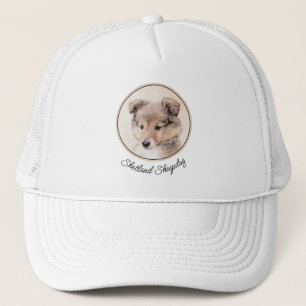 Shetland Sheepdog Puppy Pap Painting Original Dog Trucker Pet