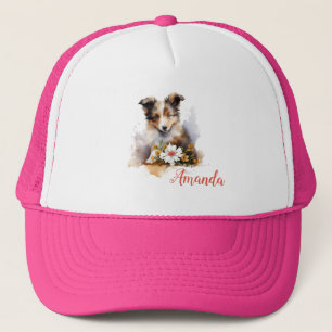 Shetland Sheepdog Puppy Pet Waterverf Flower