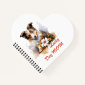 Shetland Sheepdog Puppy Pet Waterverf Flower Notitieboek (Voorkant)