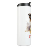 Shetland Sheepdog Puppy Pet Waterverf Flower Thermosbeker (Gedraaid links)