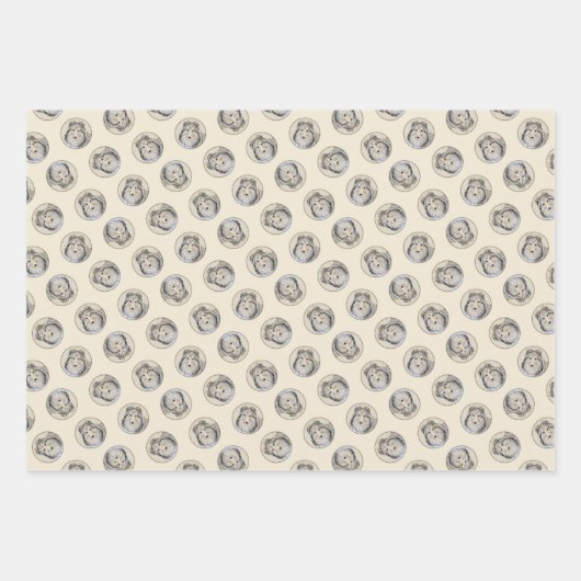 Shetland Sheepdog Puppy Schilderij Sheltie Dog Art Inpakpapier Vel (Voorkant)