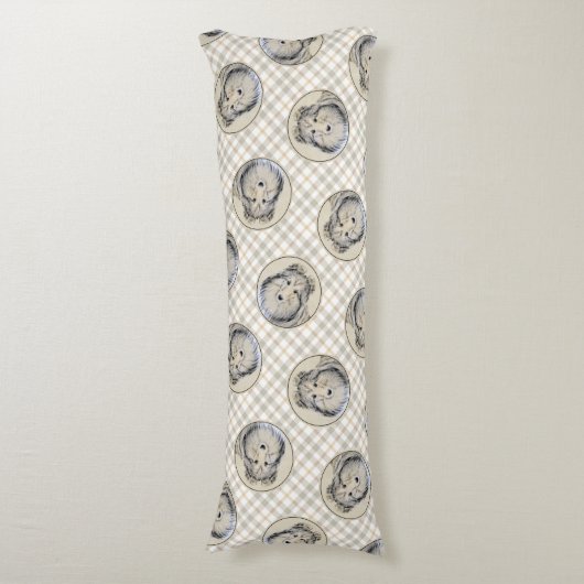 Shetland Sheepdog Puppy Schilderij Sheltie Dog Art Lichaamskussen (Voorkant Verticaal)