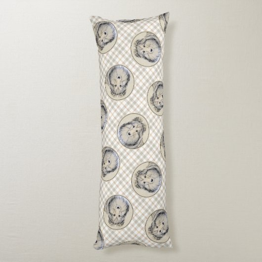 Shetland Sheepdog Puppy Schilderij Sheltie Dog Art Lichaamskussen (Achterkant (Verticaal))