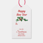 Shetland Sheepdog Red Berry Holly Kerstmis Cadeaulabel (Achterkant)