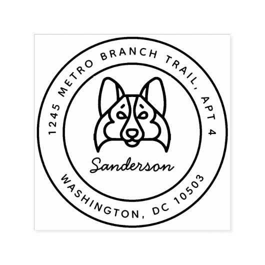 Shetland Sheepdog retour adres stempel zelf-inkt (Design)