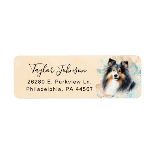 Shetland Sheepdog Retouradres Label (Voorkant)