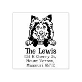 Shetland Sheepdog, retouradres, Rubberstempel (Afrduk)