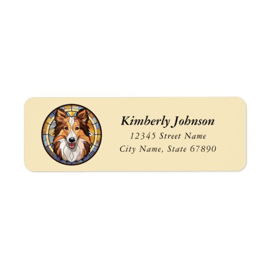 Shetland Sheepdog retouradreslabels Etiket (Voorkant)
