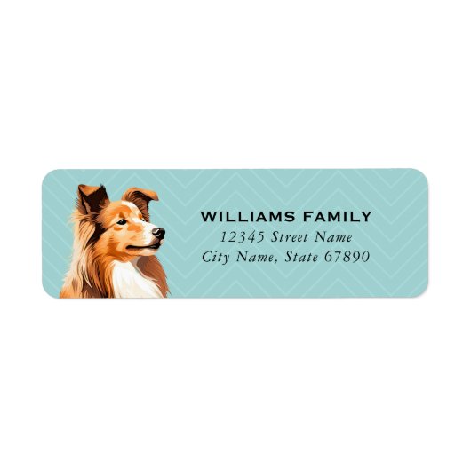 Shetland Sheepdog retouradreslabels Etiket (Voorkant)