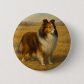 Shetland Sheepdog Ronde Button 5,7 Cm (Voorkant)