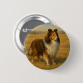 Shetland Sheepdog Ronde Button 5,7 Cm (Voorkant /achterkant)