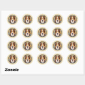 Shetland Sheepdog Ronde Stickers (Vel)