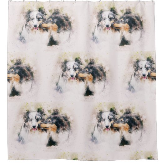 Shetland Sheepdog/ Rough Collie Douchegordijn (Voorkant)