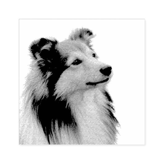 Shetland Sheepdog Rubberstempel (Afrduk)