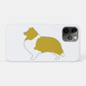 Shetland Sheepdog Sable en Witte Silhouet Case-Mate iPhone Case (Achterkant (horizontaal))