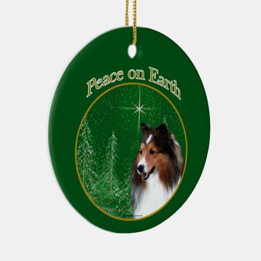 Shetland Sheepdog (sable) Vrede Keramisch Ornament (Rechts)