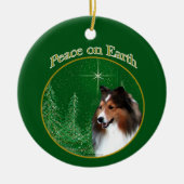 Shetland Sheepdog (sable) Vrede Keramisch Ornament (Voorkant)