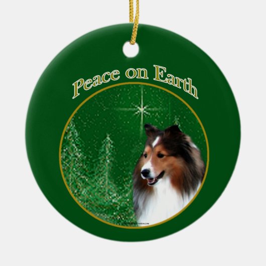 Shetland Sheepdog (sable) Vrede Keramisch Ornament (Voorkant)