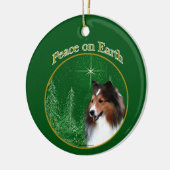 Shetland Sheepdog (sable) Vrede Keramisch Ornament (Links)