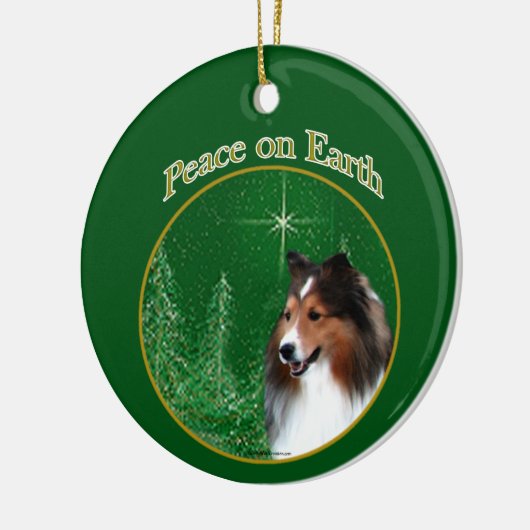 Shetland Sheepdog (sable) Vrede Keramisch Ornament (Links)