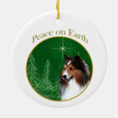 Shetland Sheepdog (sable) Vrede Keramisch Ornament (Achterkant)