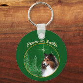 Shetland Sheepdog (sable) Vrede Sleutelhanger (Voorkant)