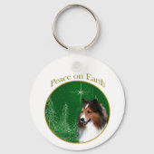 Shetland Sheepdog (sable) Vrede Sleutelhanger (Achterkant)