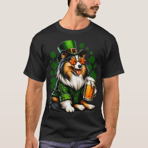 Shetland Sheepdog Saint Paddys dag outfit voor de T-shirt