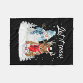 Shetland Sheepdog Santa Dog Kerstmis Snowman Xmas Fleece Deken (Voorkant (Horizontaal))