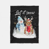 Shetland Sheepdog Santa Dog Kerstmis Snowman Xmas Fleece Deken (Voorkant)