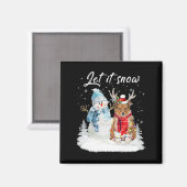 Shetland Sheepdog Santa Dog Kerstmis Snowman Xmas Magneet (Voorkant / Achterkant)