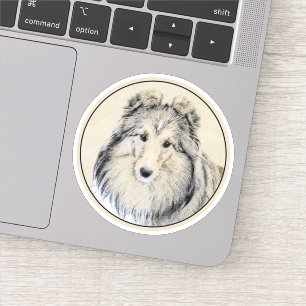 Shetland Sheepdog Schilderij - Mooie Originele Hon Sticker