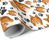 Shetland Sheepdog Scotland Sheltie Dog Puppy Paws Cadeaupapier (Rol Hoek)