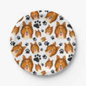 Shetland Sheepdog Scotland Sheltie Dog Puppy Paws Papieren Bordje (Voorkant)