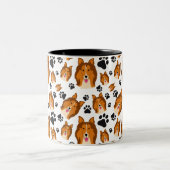 Shetland Sheepdog Scotland Sheltie Dog Puppy Paws Tweekleurige Koffiemok (Center)
