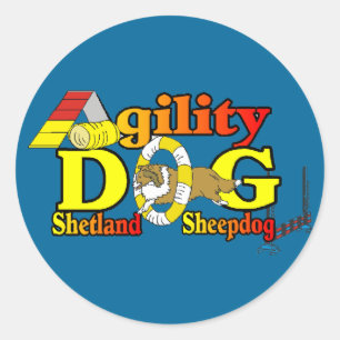 Shetland Sheepdog Sheltie Agility Ronde Sticker
